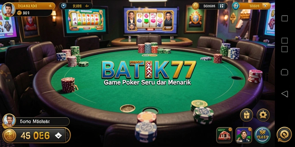 Tampilan gameplay >BATIK77< dengan suasana permainan poker yang seru.