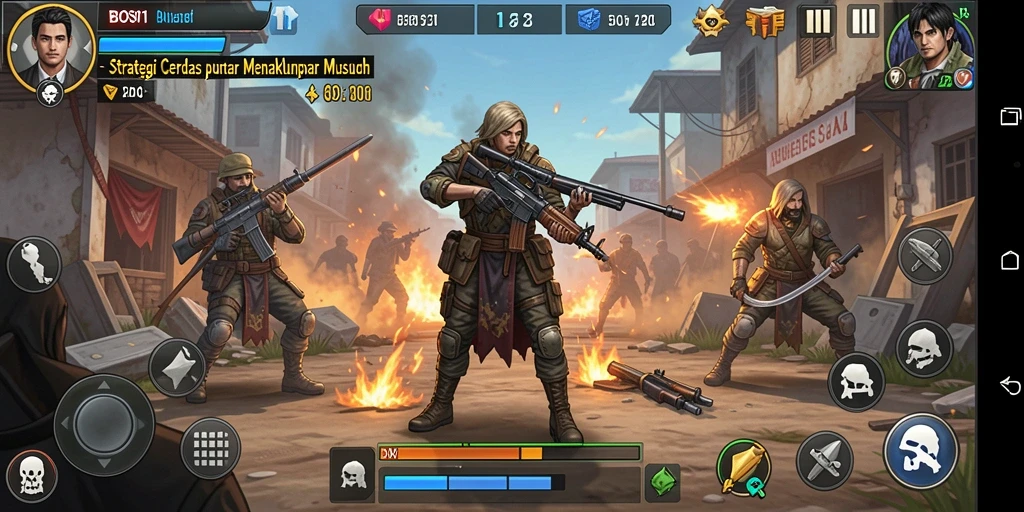 Tampilan gameplay BOS01 yang seru dan strategis.