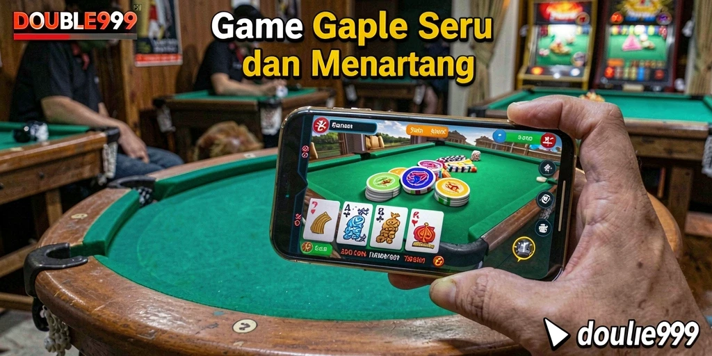 Tampilan gameplay Gaple yang seru dan interaktif di DOUBLE999.