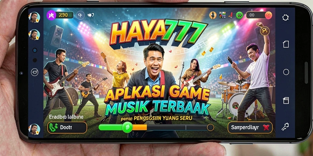 Screenshot gameplay HAYA777 yang menampilkan interaksi pengguna dengan musik.