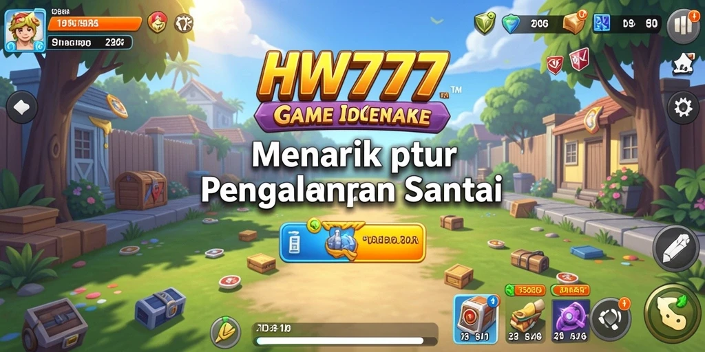 Tampilan gameplay HW777 yang menarik dan penuh warna dari genre Idle.