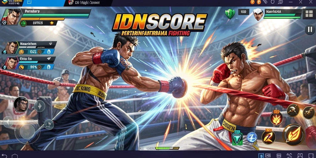 Tampilan gameplay IDNSCORE yang seru dan mendebarkan.