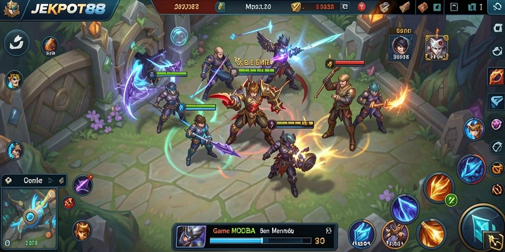 Tangkapan layar gameplay JEKPOT88 yang menegangkan dengan aksi dan strategi.