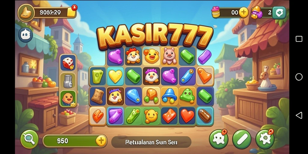 Screenshot gameplay KASIR777 menunjukkan kombinasi objek yang seru dan menantang.