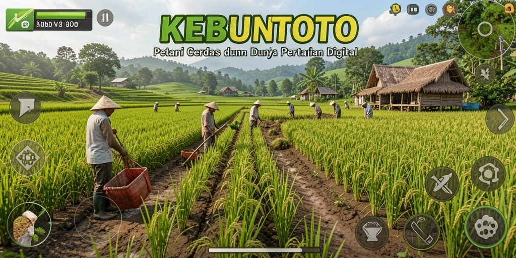 Gameplay seru KEBUNTOTO menampilkan kegiatan bertani dan merawat hewan.