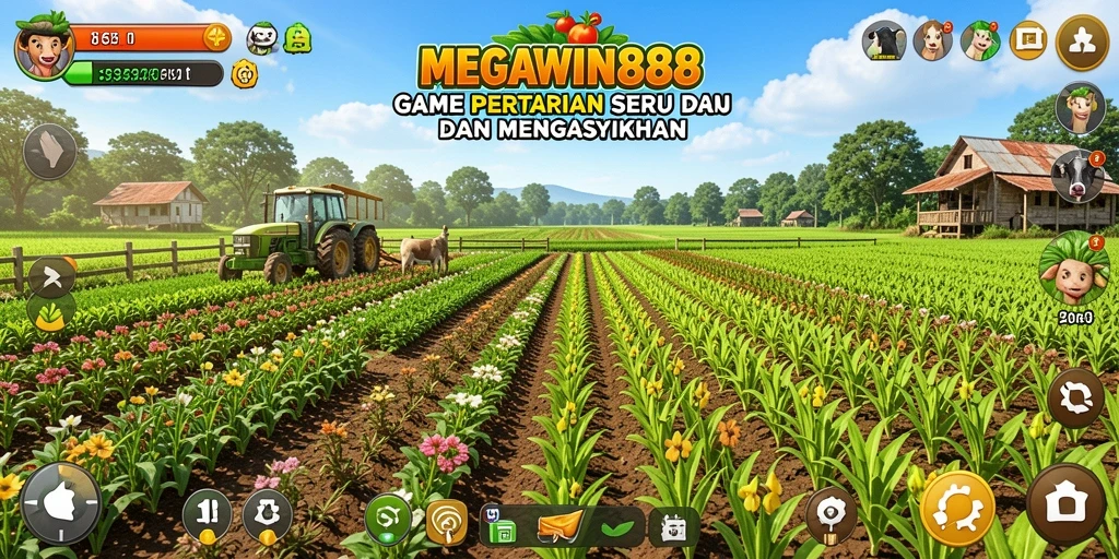 Tampilan gameplay MEGAWIN888 dengan aktivitas bertani yang menyenangkan.