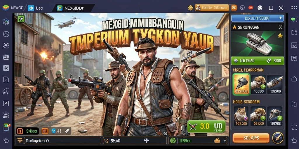 Tampilan gameplay menarik di NEXGID, menunjukkan strategi bisnis yang dinamis.