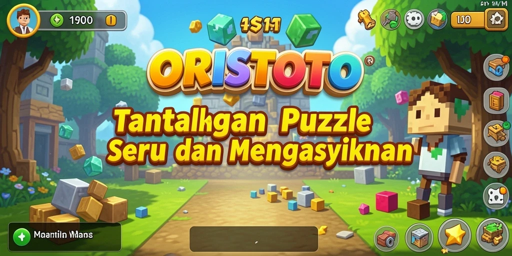 Screenshot utama ORISTOTO menampilkan gameplay Puzzle yang seru.