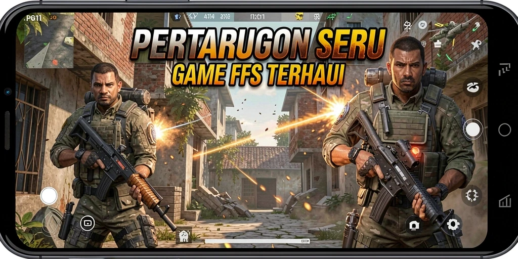 Screenshot dari gameplay PG11 yang menegangkan dalam pertempuran FPS.