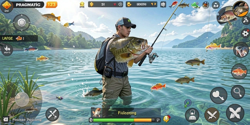 Tampilan gameplay seru PRAGMATIC123 dengan aksi memancing yang mendebarkan.