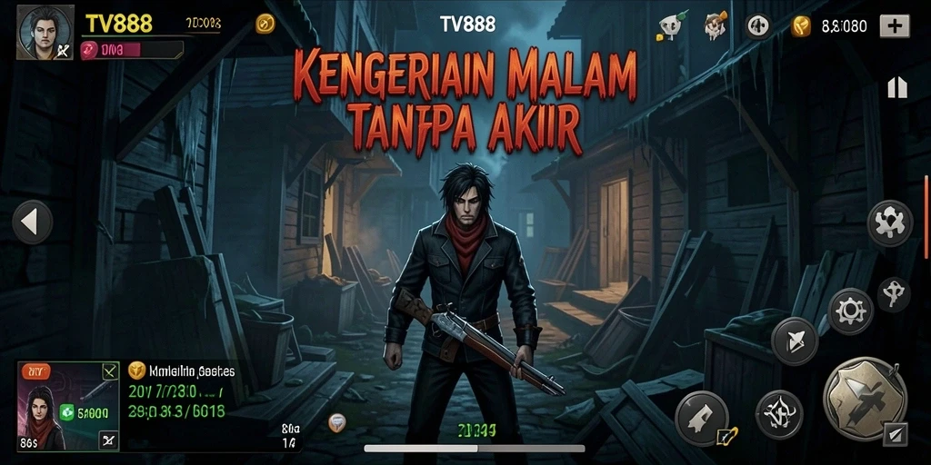 Screenshot gameplay TV888 yang menegangkan dan menyeramkan.