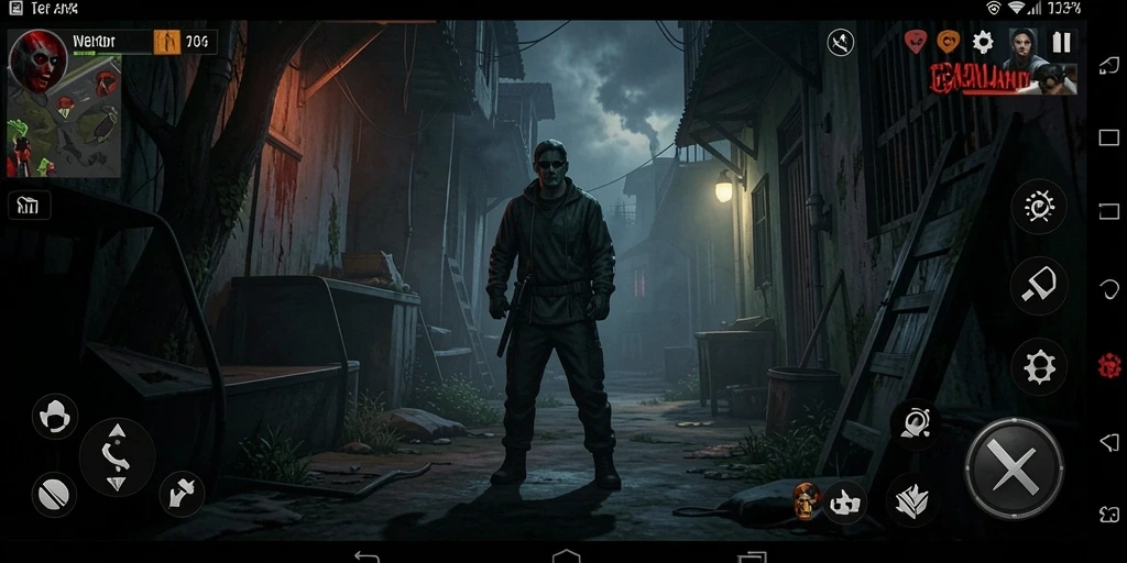 Tangkapan layar gameplay W67 menampilkan suasana horor yang mencekam.